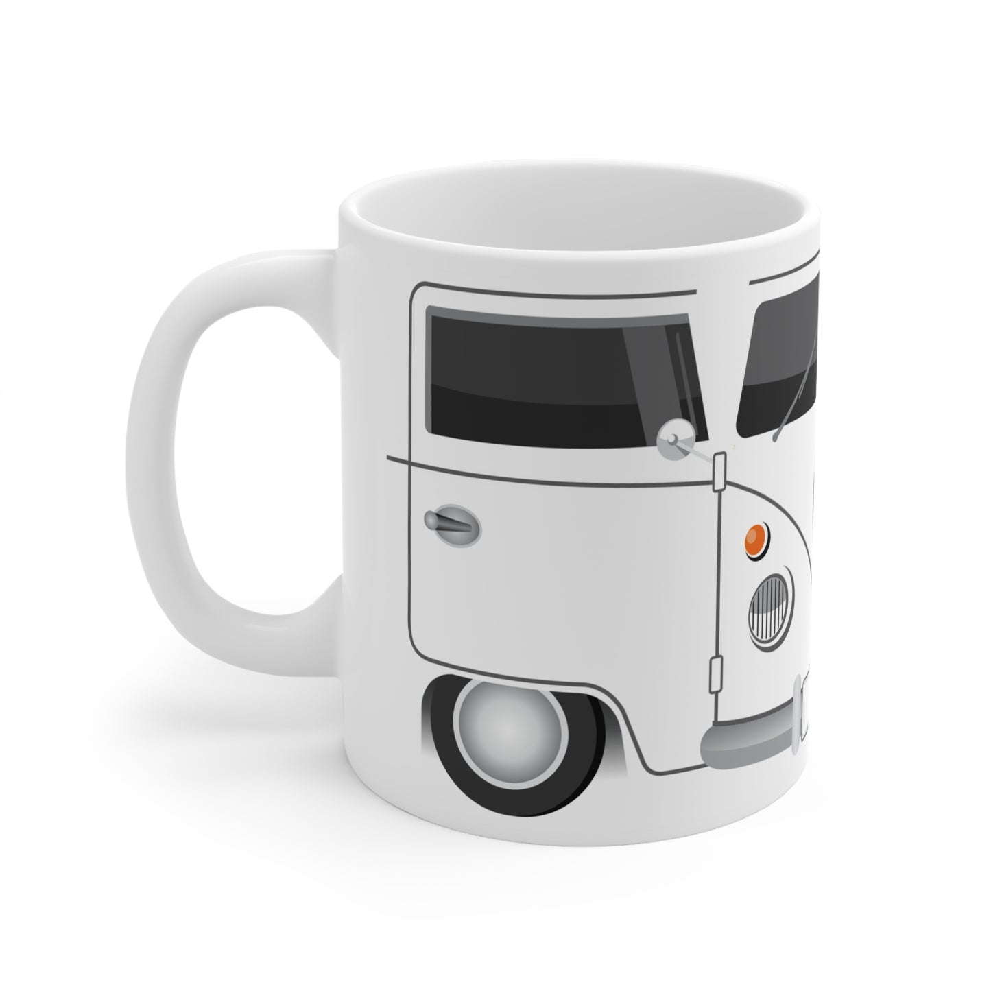 Vintage VW Bus Ceramic Coffee Mug - 11oz & 15oz - Perfect for Auto Enthusiasts White