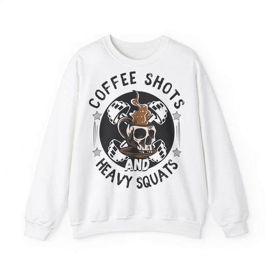 Coffee Shots Heavy Squats Sweatshirt - Unisex Fitness Crewneck