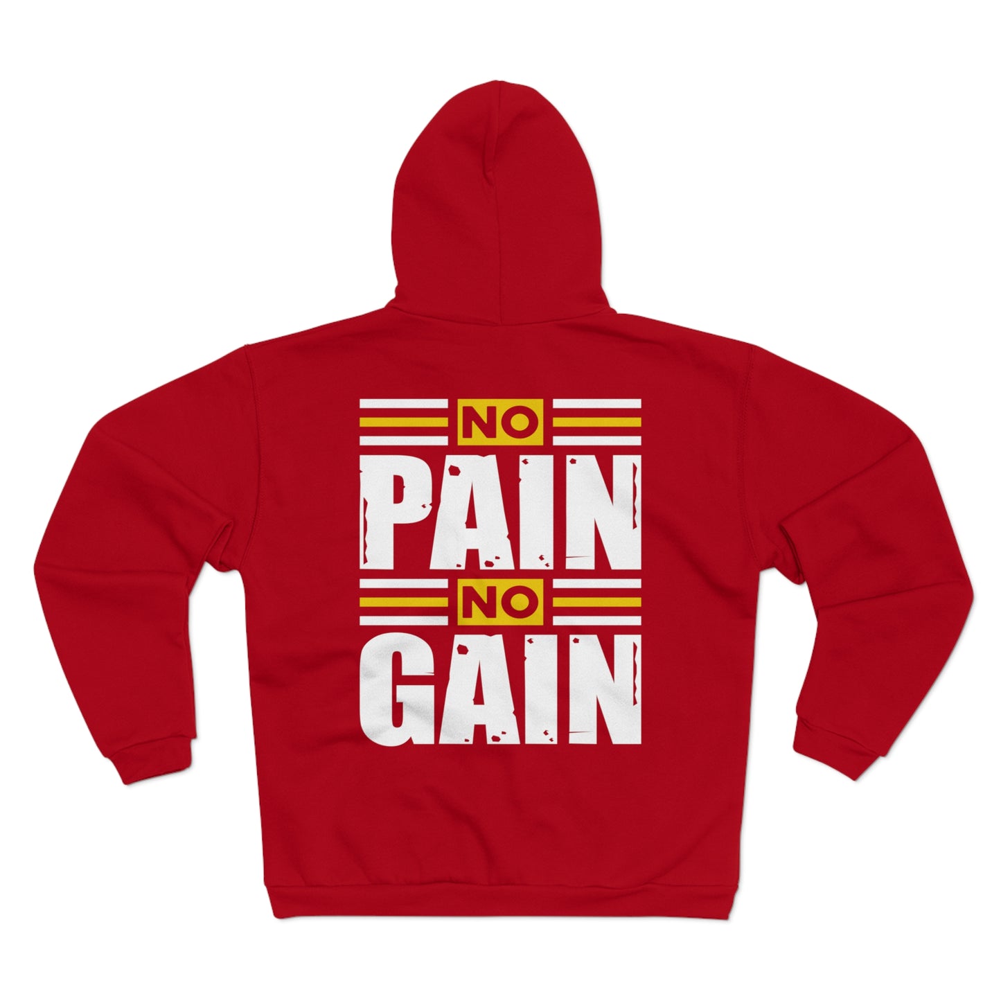Motivational Workout Unisex Hooded Zip Sweatshirt - "No Pain No Gain"