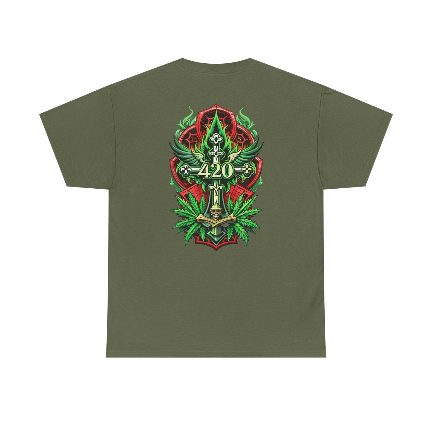 420 Cannabis Shield T-Shirt – Marijuana Leaf Stoner Graphic Tee