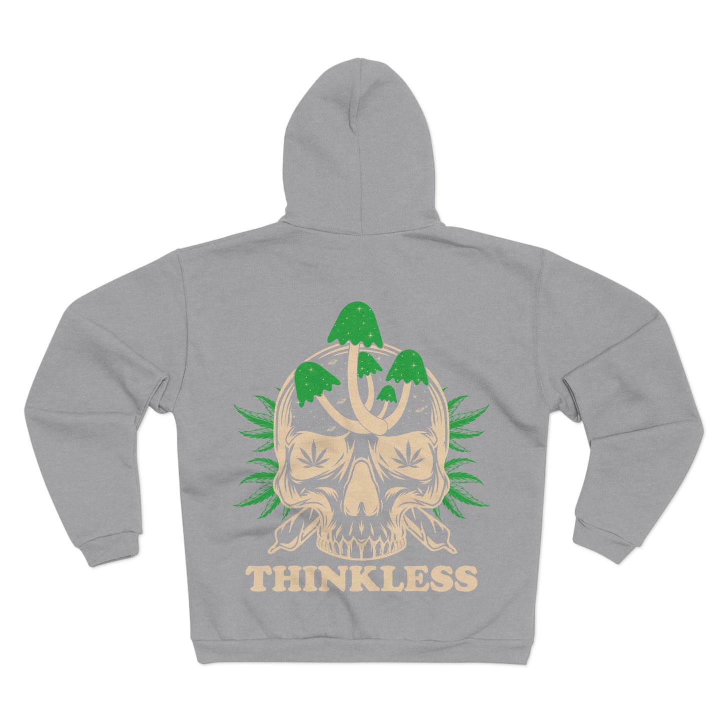 Mushroom Skull 'THINKLESS'  Zip Hoodie