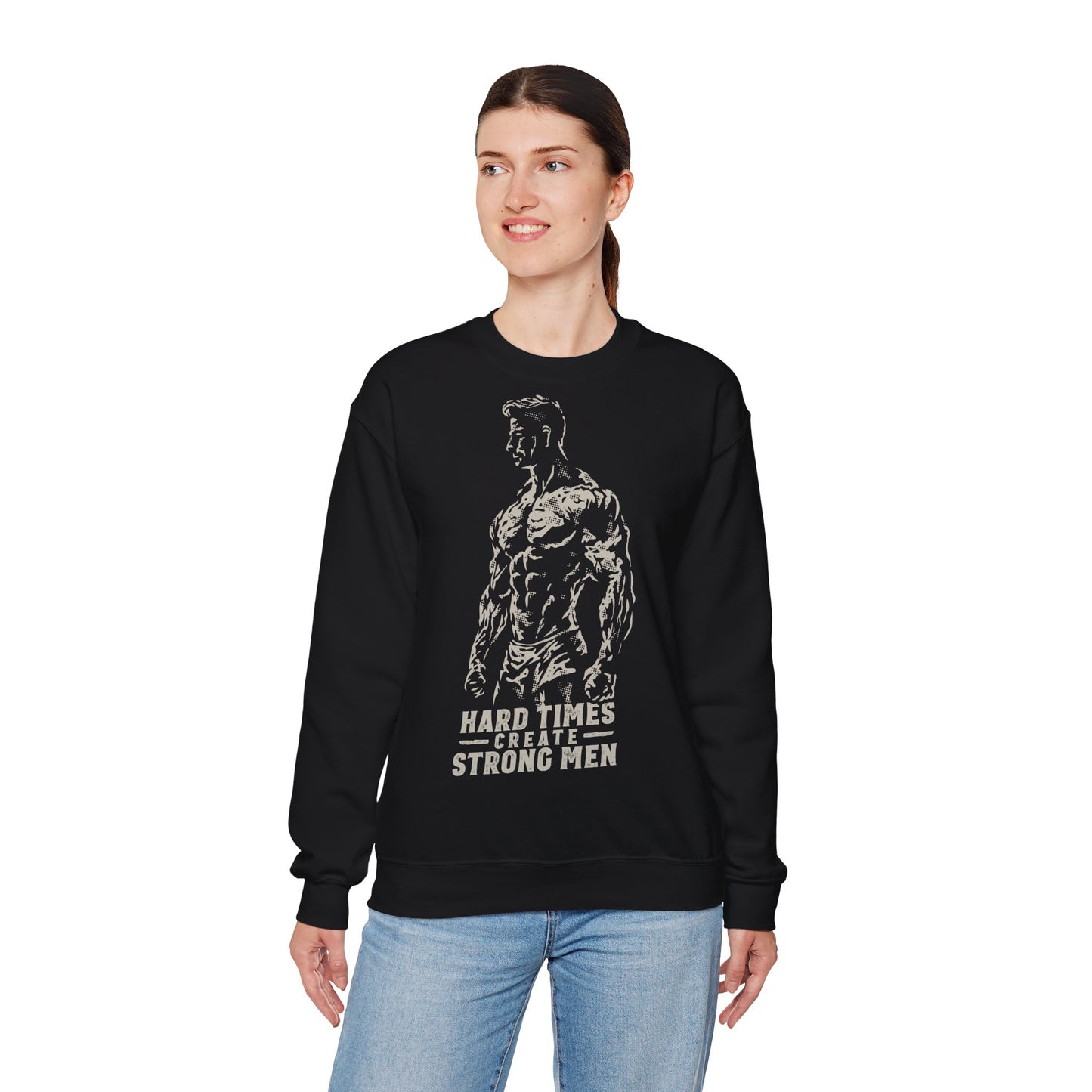 Unisex Heavy Blend™ Crewneck Sweatshirt - "Hard Times Create Strong Men" Inspirational