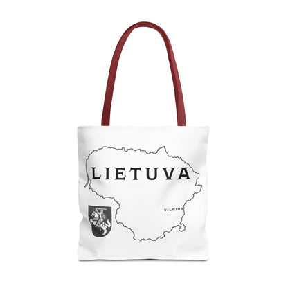 Lietuva Map Tote Bag - Stylish Travel Bag for Lithuanian Pride