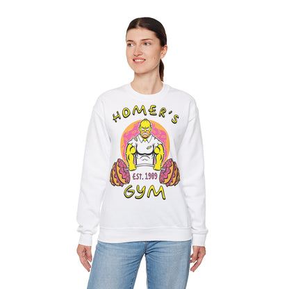 Homer's Gym Unisex Heavy Blend™ Crewneck Sweatshirt White