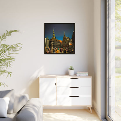 Riga Old Town Matte Canvas, Framed (Multi-color)