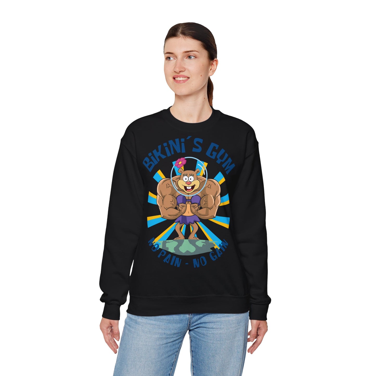 Bikini's Gum Motivational Unisex Heavy Blend™ Crewneck Sweatshirt - No Pain No Gain