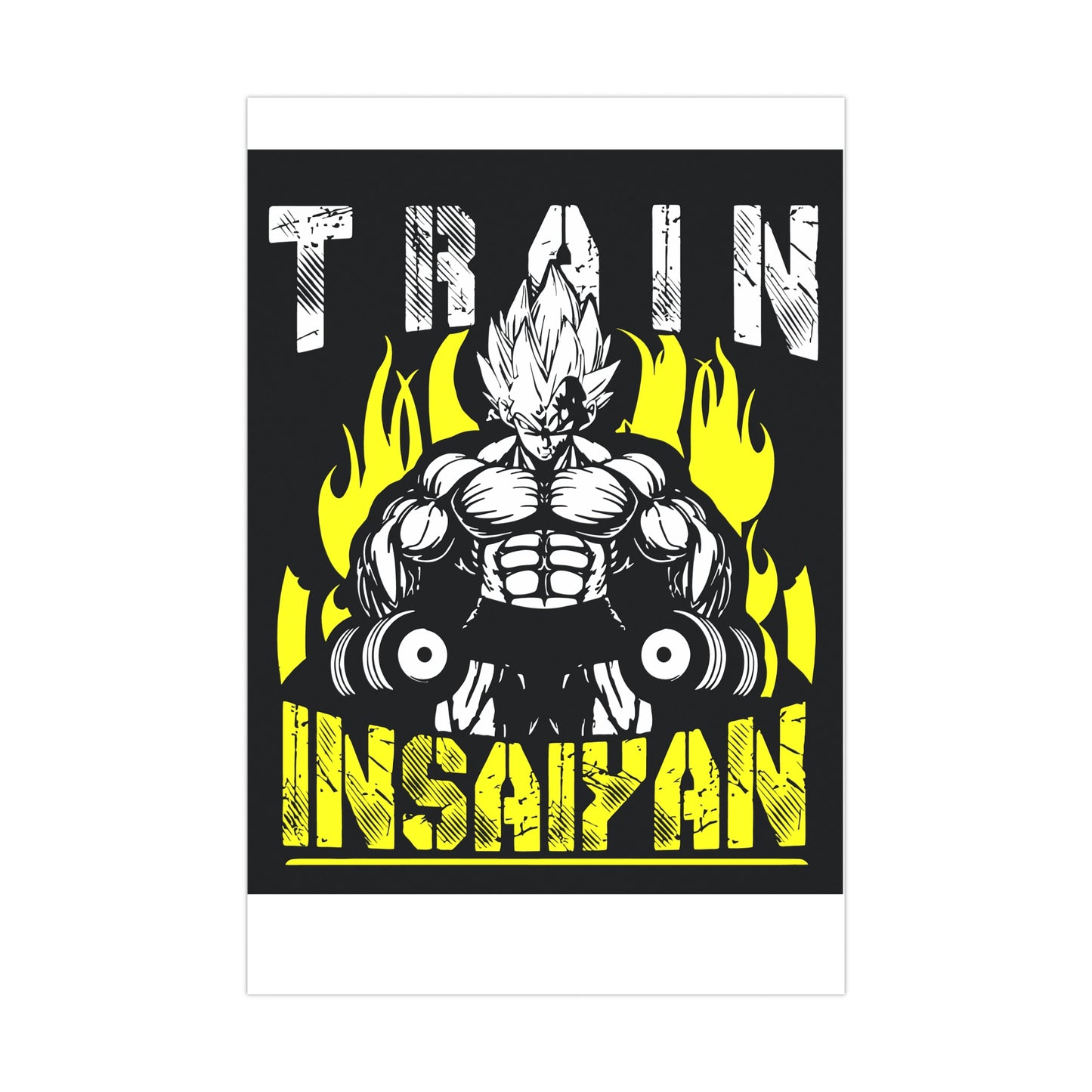 Fitness Motivation Matte Poster - Train Insaiyan Art for Home Gym Decor