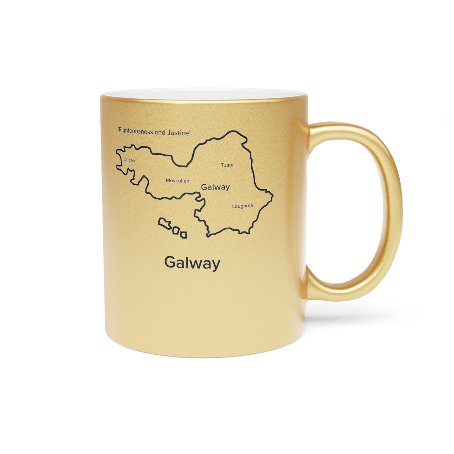Galway County Metallic Colour Mug - Silver/Gold - Perfect Gift for Coffee Lovers