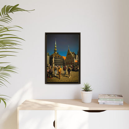 Riga Old Town Matte Canvas, Framed (Multi-color)