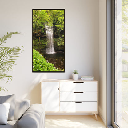 Glacer Waterfall Matte Canvas, Framed (Multi-color)