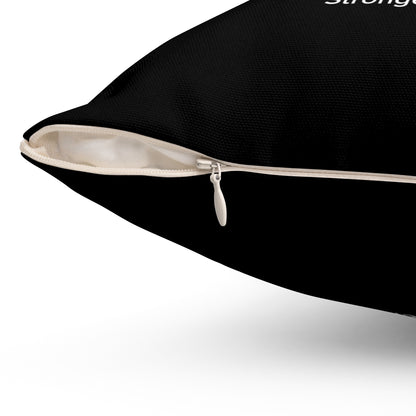 Meath Spun Polyester Square Pillow Black Edition 2 Sizes