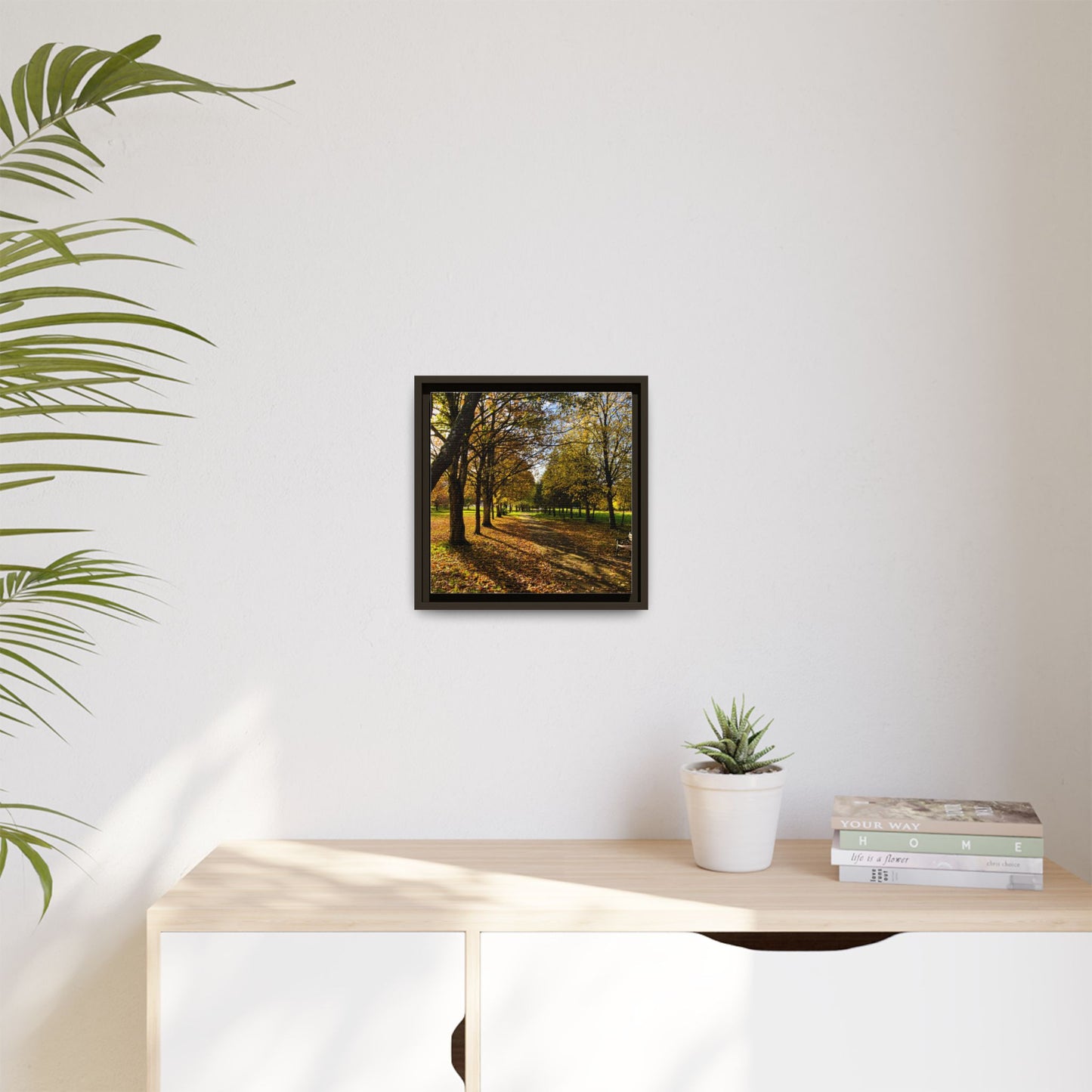 Listowel town Park Autumn Matte Canvas, Framed (Multi-color)