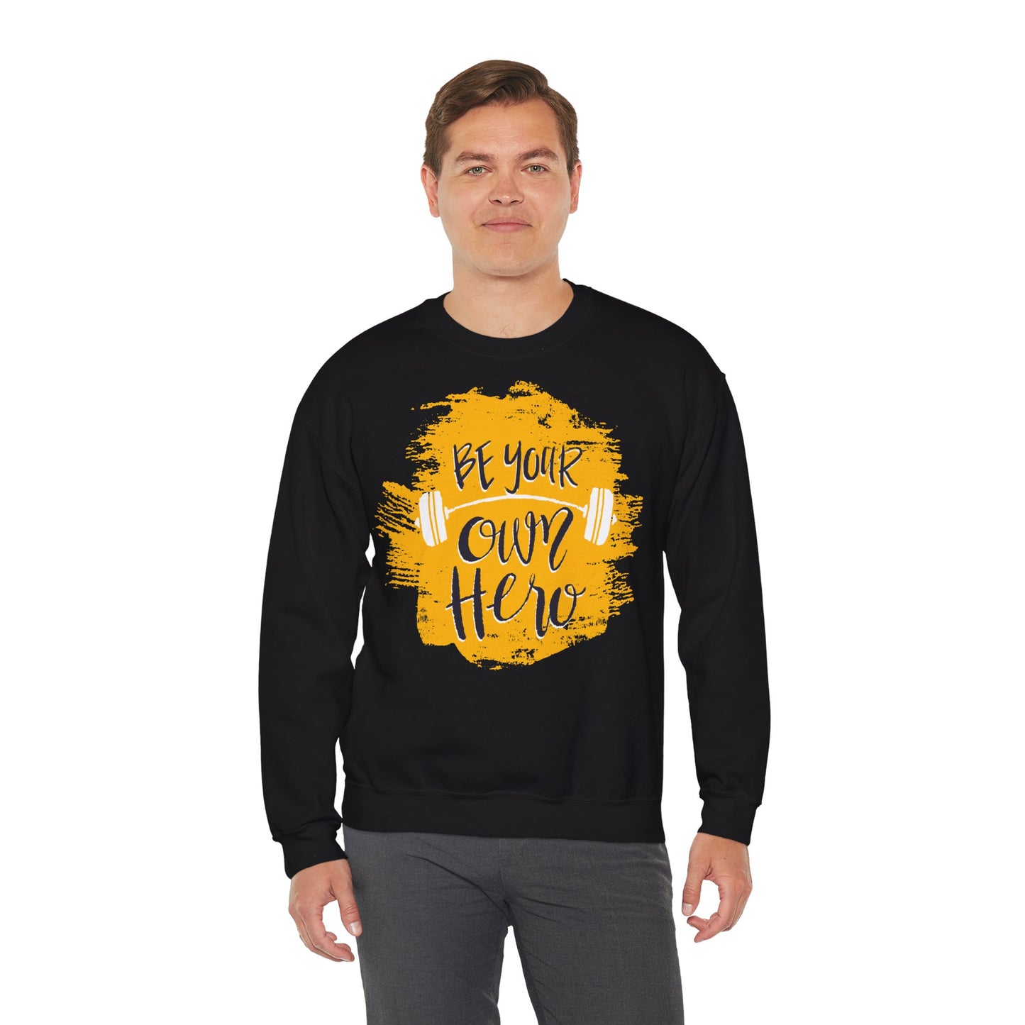 Be Your Own Hero Unisex Heavy Blend™ Crewneck Sweatshirt - Motivational Fitness