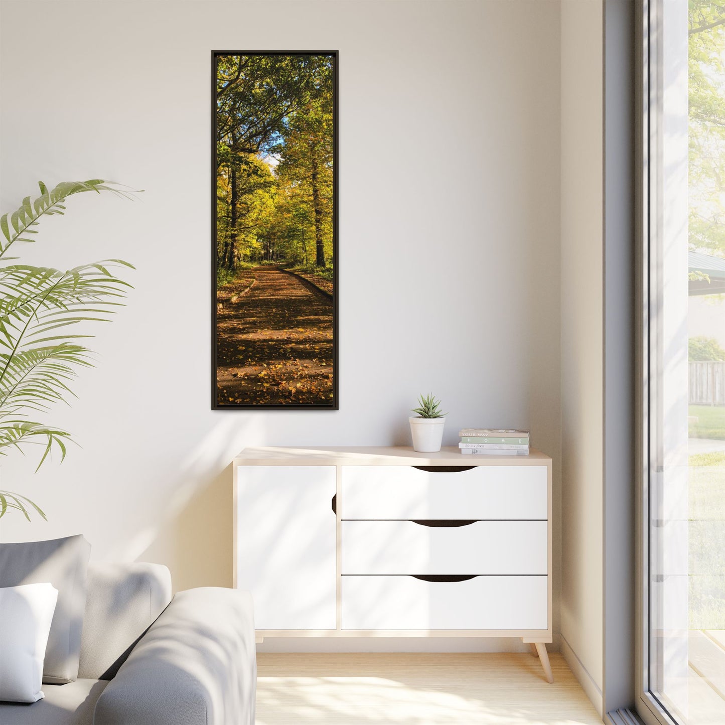 Listowel Town Park Autumn Matte Canvas, Framed (Multi-color)