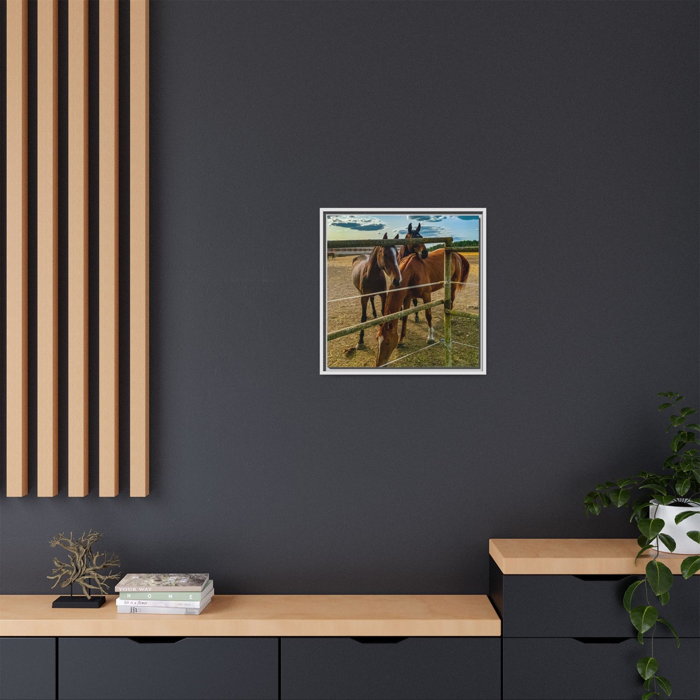 Horses Matte Canvas, Framed (Multi-color)