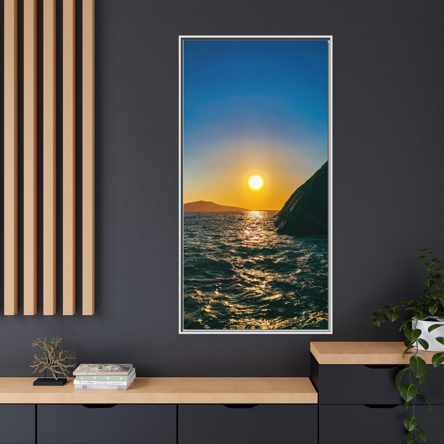 Dunquin Pier Sunset Matte Canvas, Framed (Multi-color)