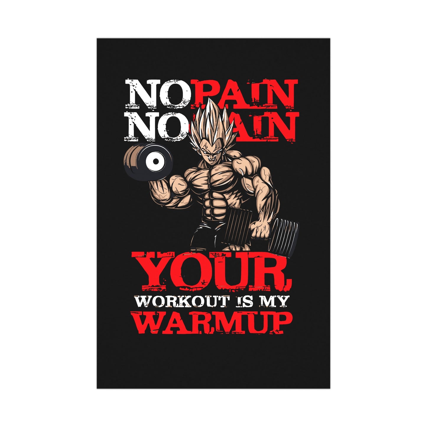 Motivational Workout Wall Art - No Pain No Gain Poster for Fitness Enthusiasts