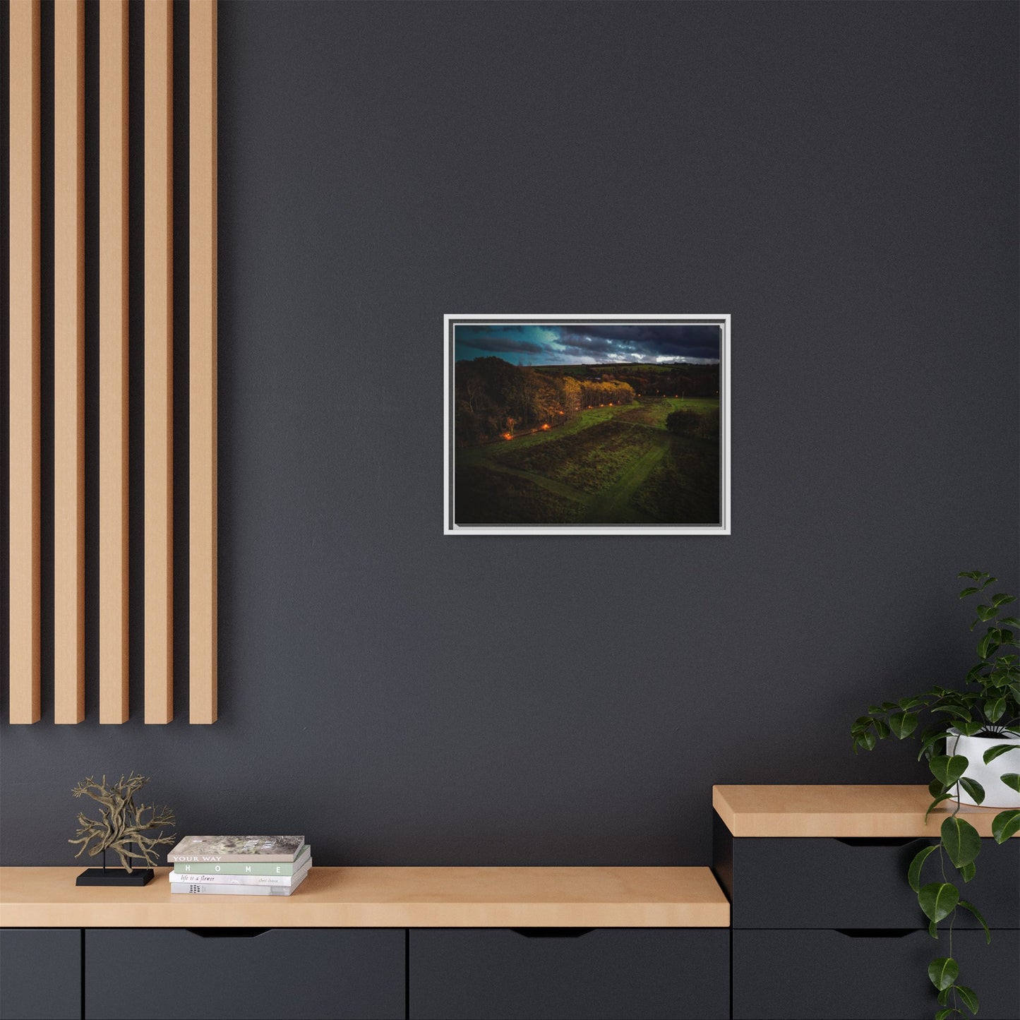 Listowel Town Park Matte Canvas, Framed (Multi-color)
