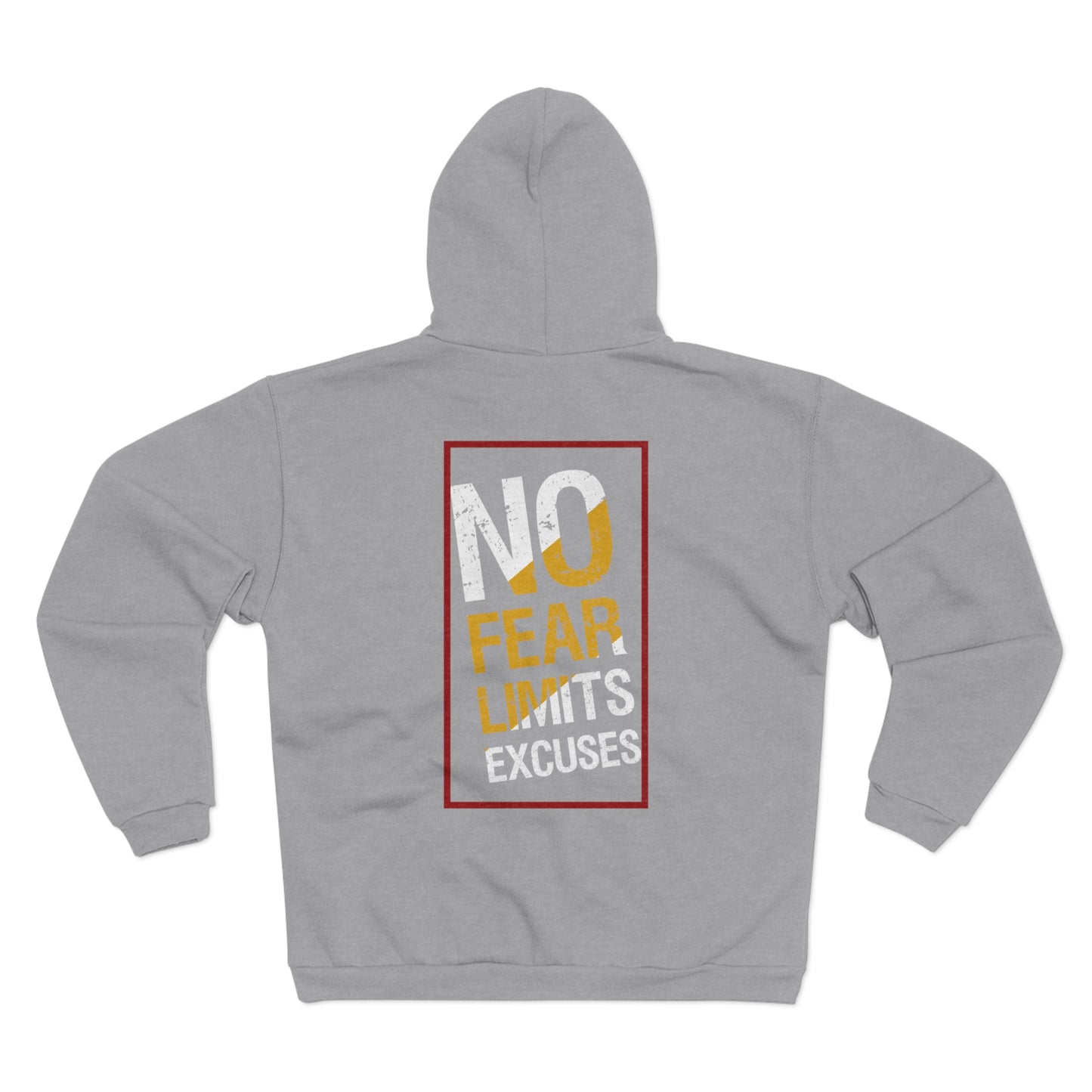 Motivational Zip-Up Hoodie - "No Fear Limits Excuses"