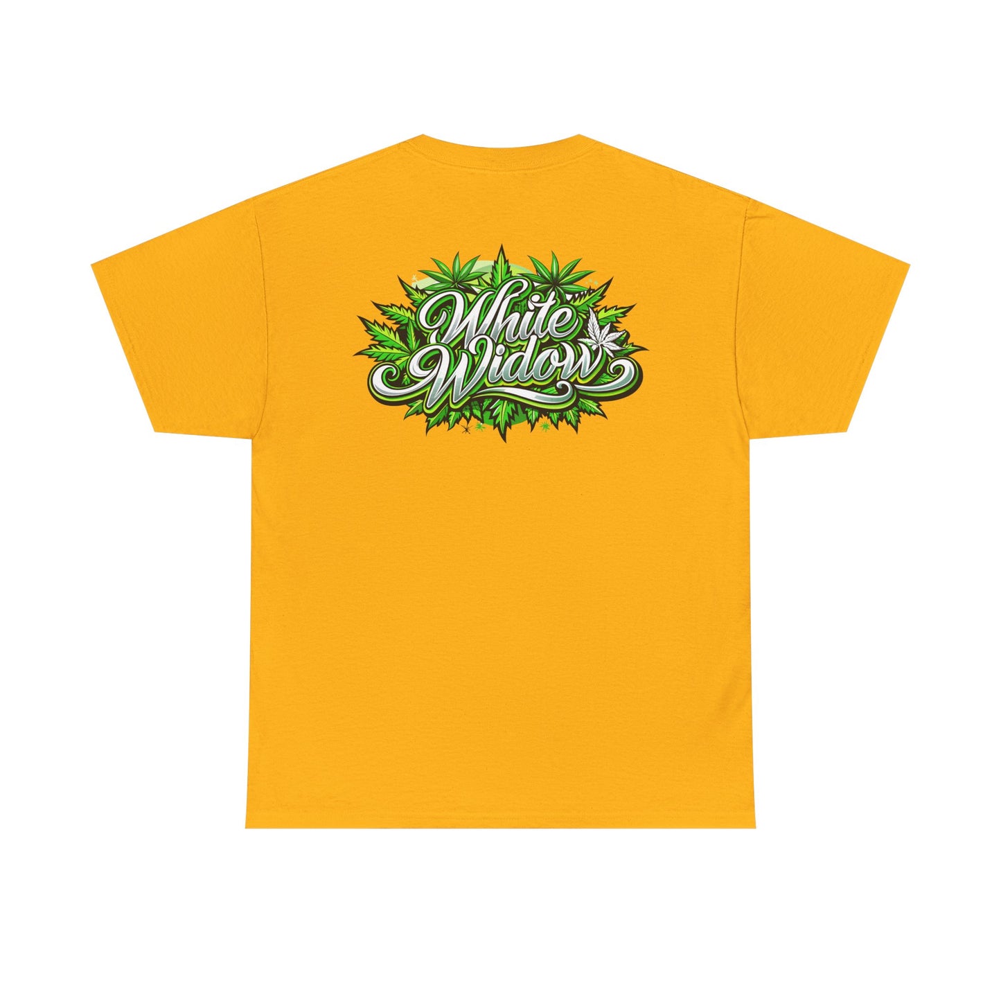 White Widow Graphic Tee — Cannabis Leaf Logo T-Shirt