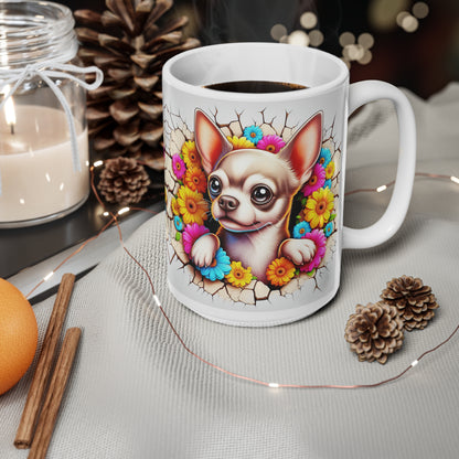 Charming Floral Chihuahua Coffee Mug - 11oz & 15oz