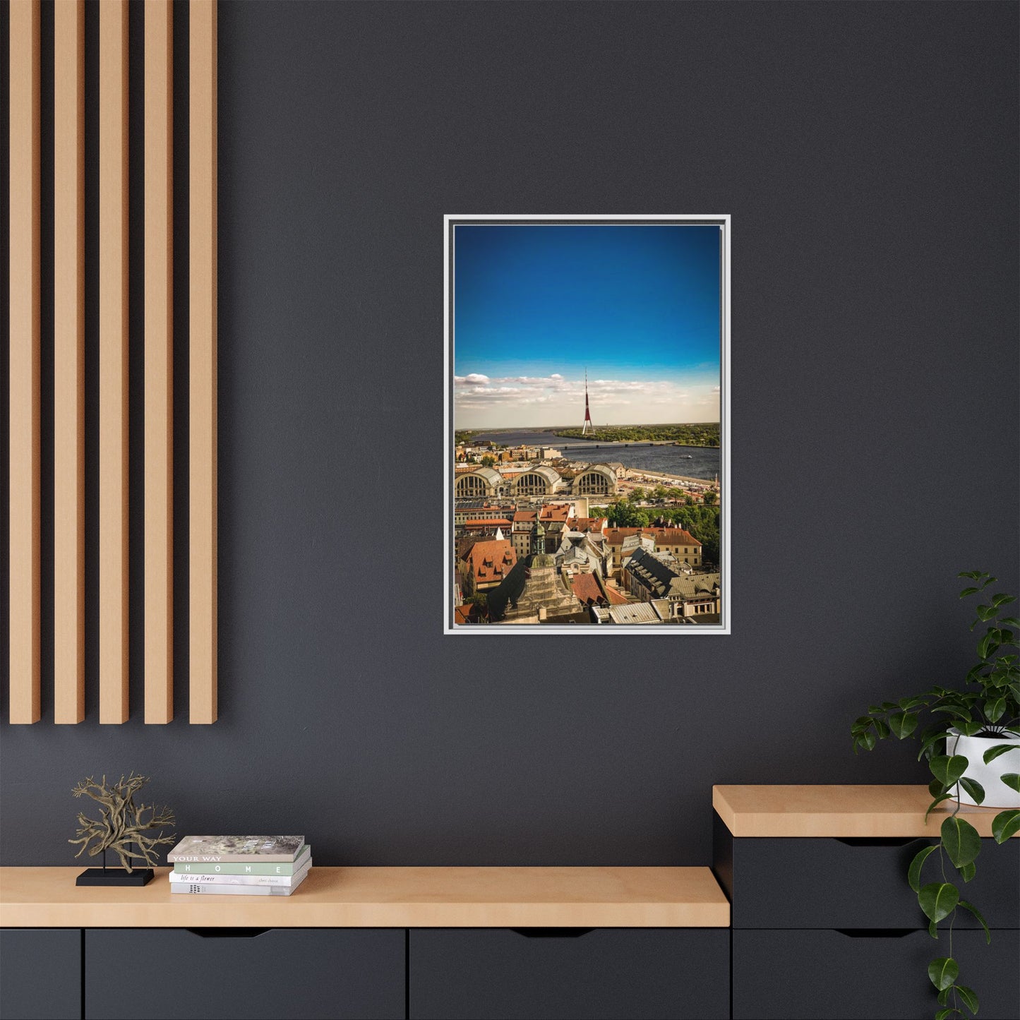 Riga TV Tower Matte Canvas, Framed (Multi-color)