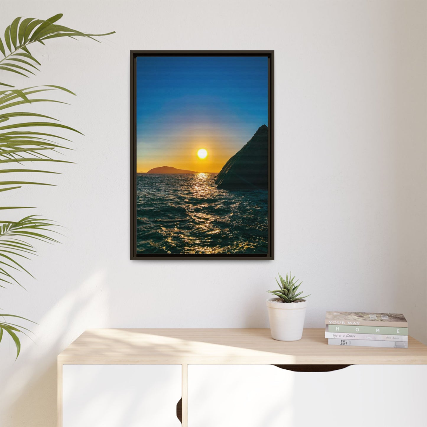 Dunquin Pier Sunset Matte Canvas, Framed (Multi-color)
