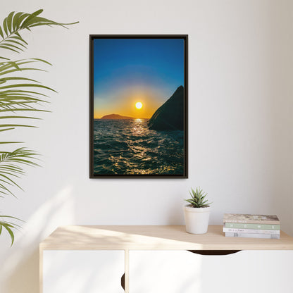 Dunquin Pier Sunset Matte Canvas, Framed (Multi-color)