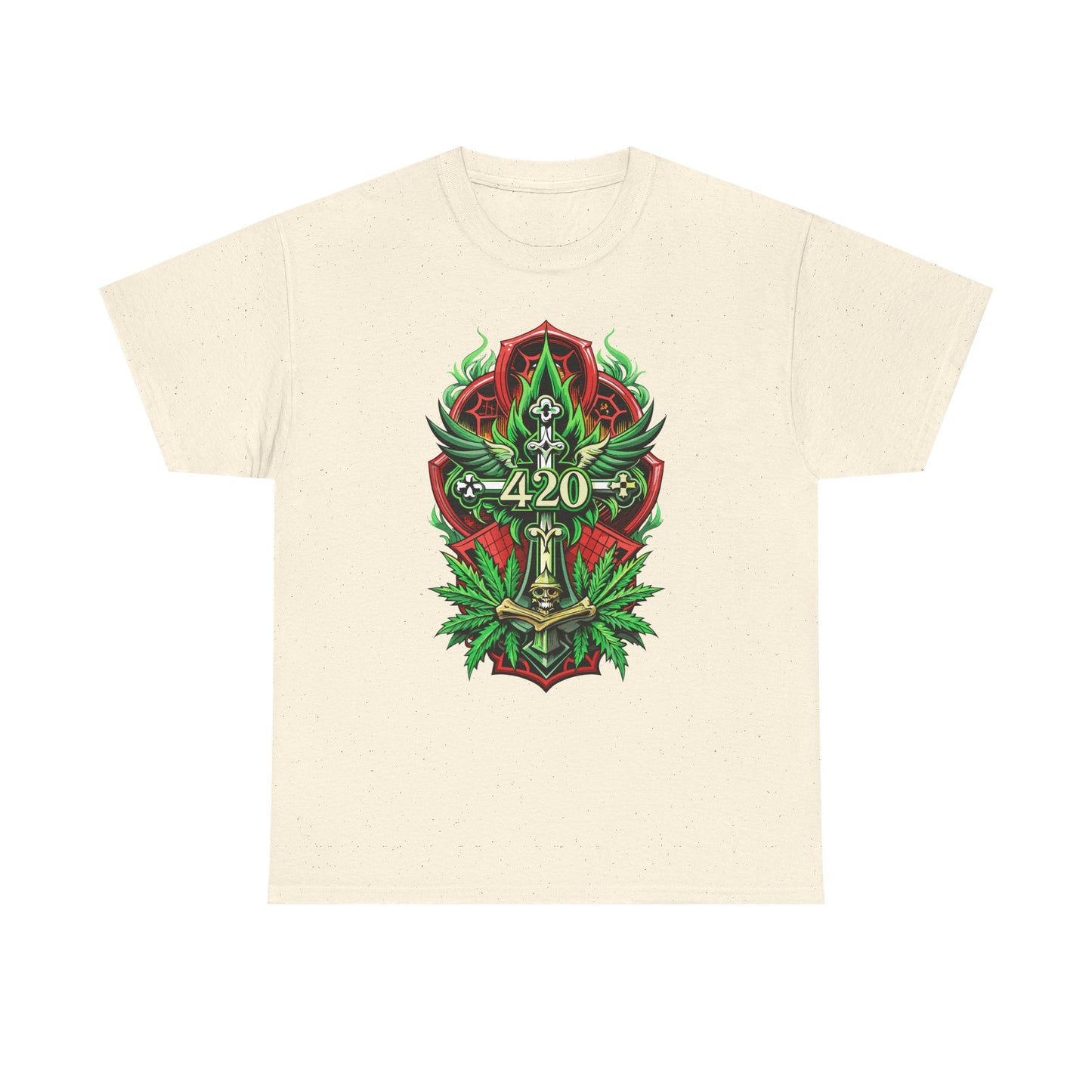 420 Cannabis Shield T-Shirt – Marijuana Leaf Stoner Graphic Tee