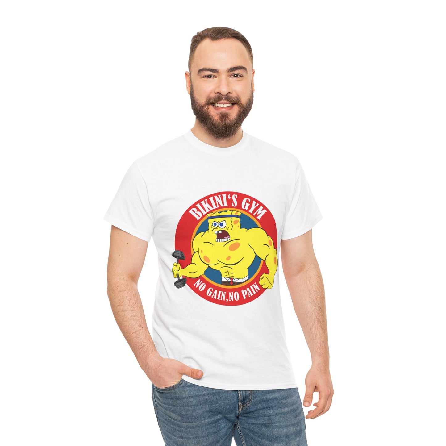 SpongeBob Bikini Gym Unisex Heavy Cotton Tee
