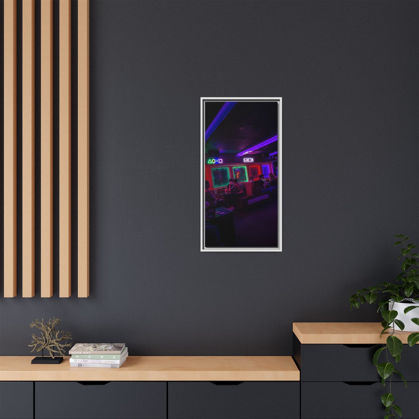 Mermaids Night Club Matte Canvas, Framed (Multi-color)