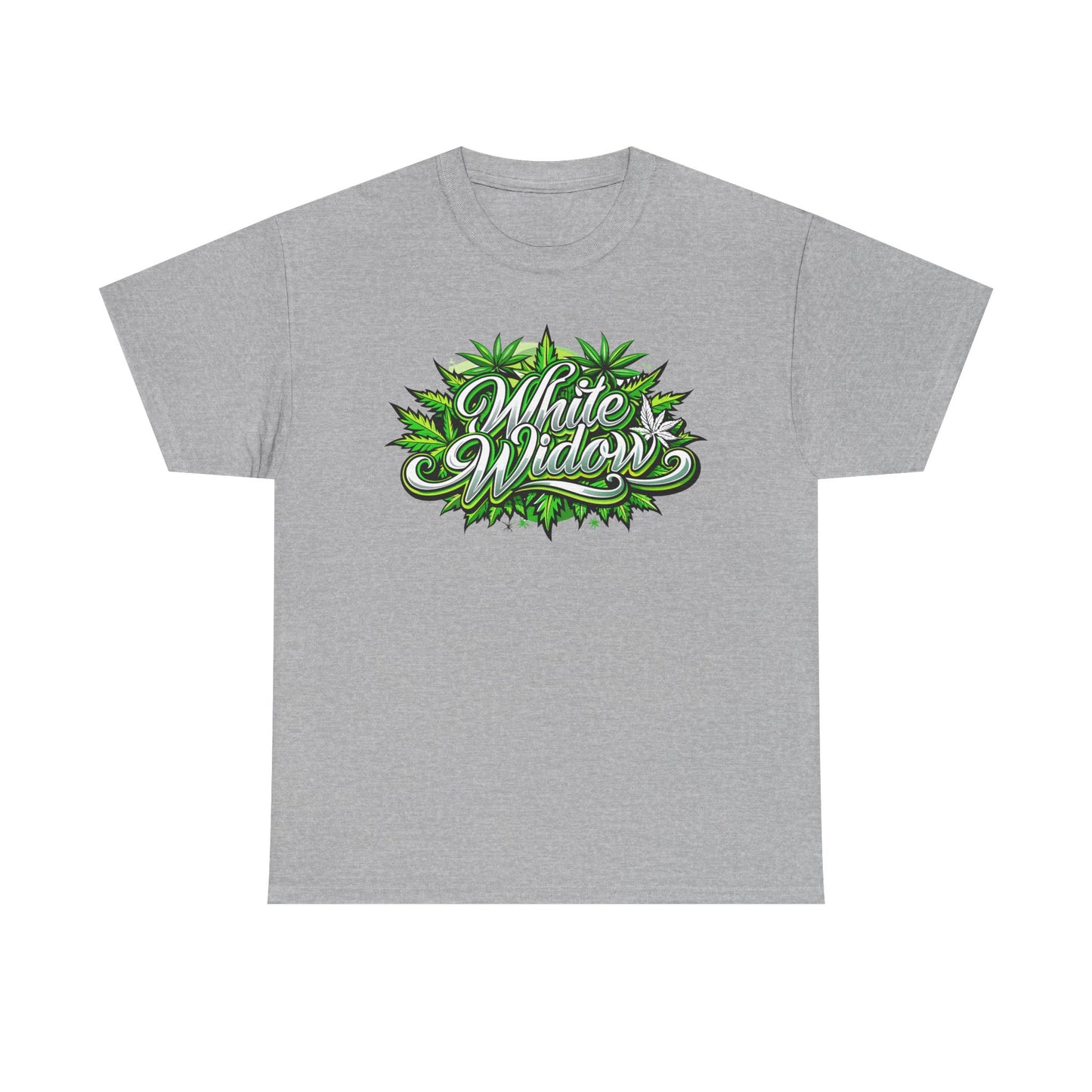 White Widow Graphic Tee — Cannabis Leaf Logo T-Shirt