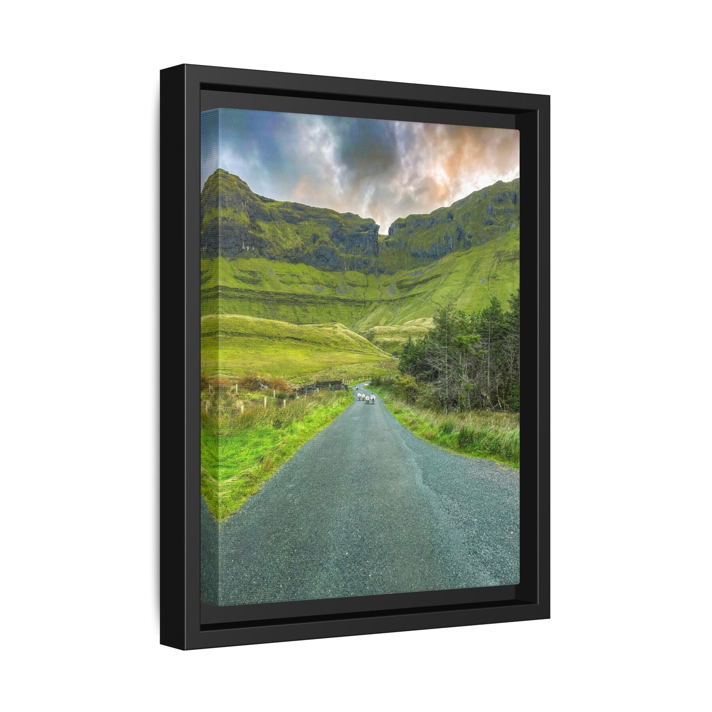 Gleniff Horseshoe Matte Canvas, Framed (Multi-color)
