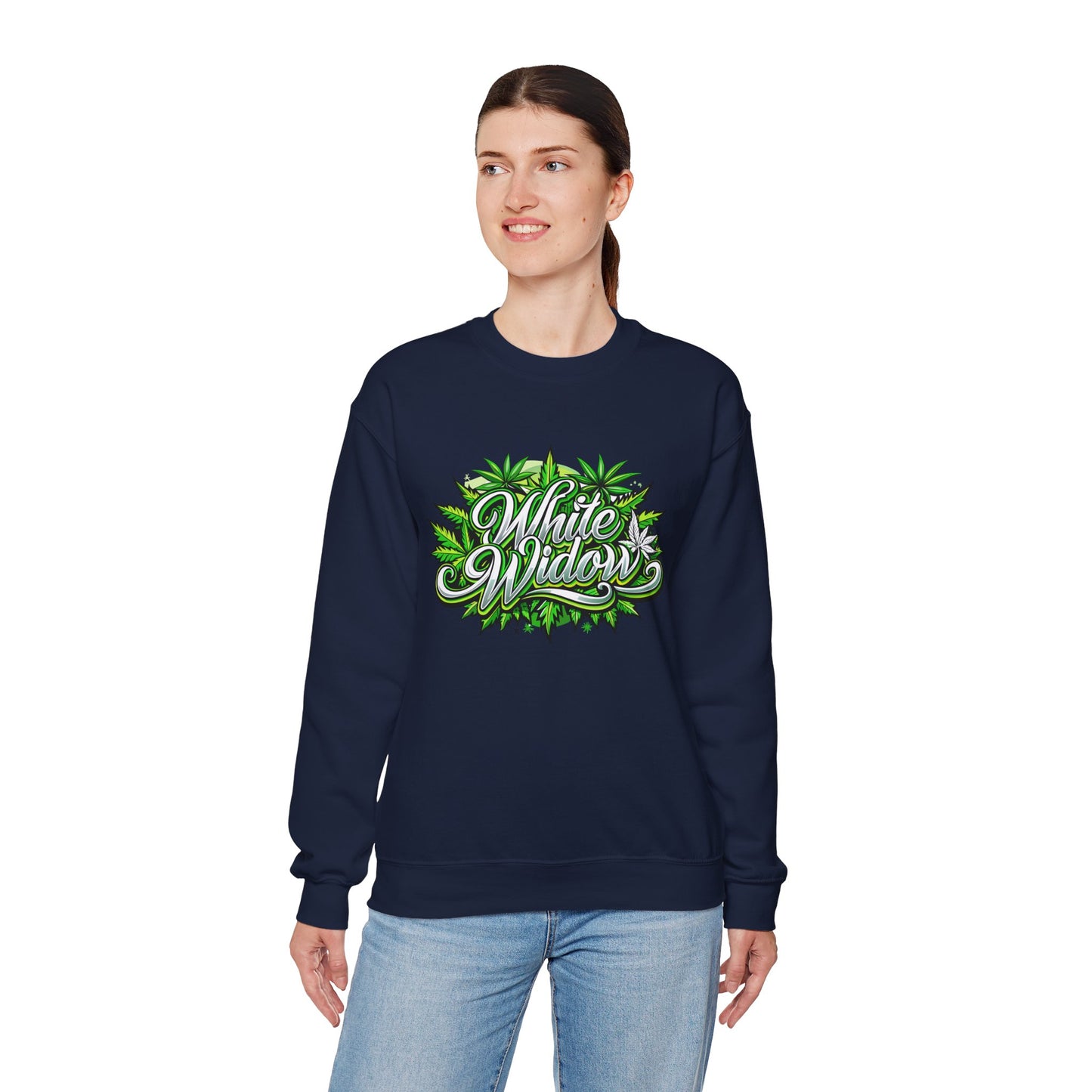 White Widow Graphic  — Cannabis Leaf Logo Sweatshirt