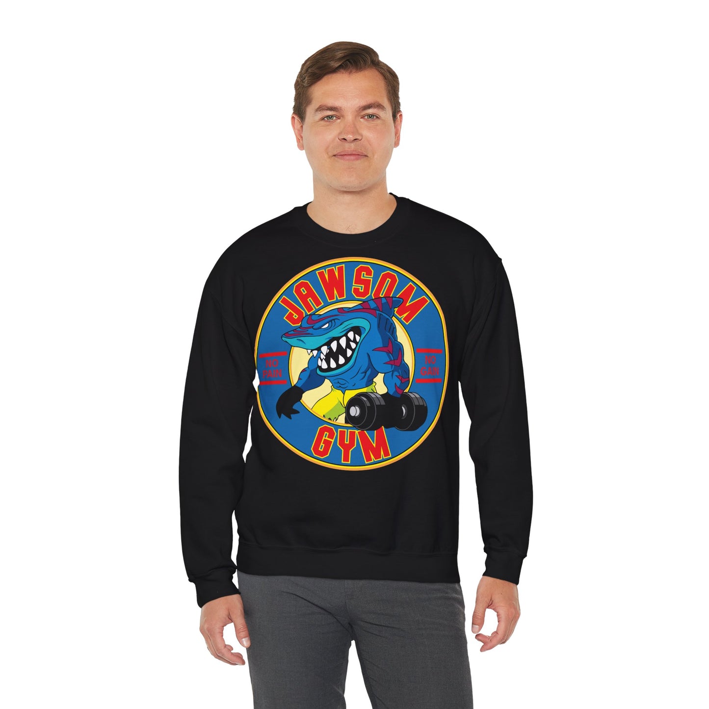 Jawson Gym Unisex Heavy Blend™ Crewneck Sweatshirt - Fitness Wear for Gym Lovers Black