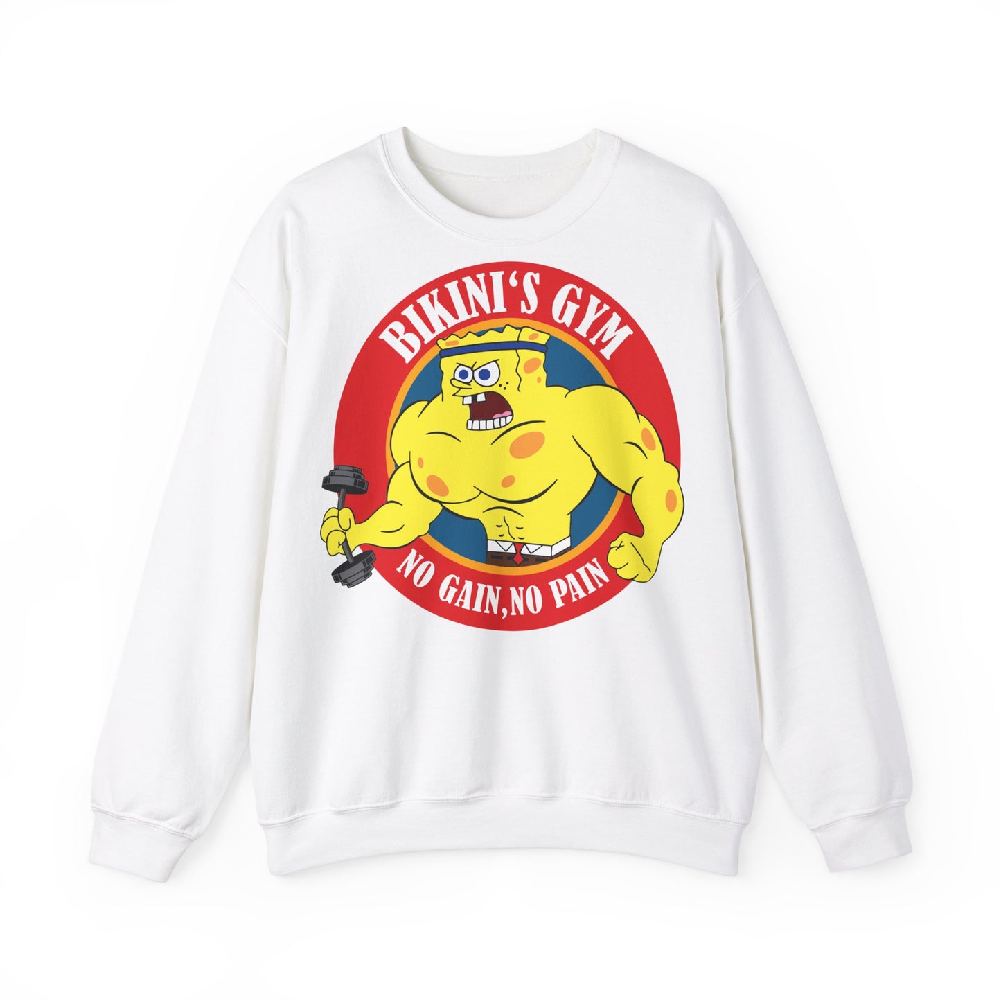 Bikini's Gym No Gain No Pain Unisex Heavy Blend™ Crewneck Sweatshirt | Fitness Apparel