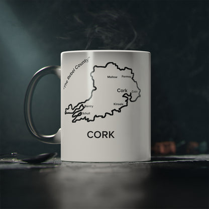 Cork Magic Mug: Color - Changing Coffee Cup with Artistic Map Design