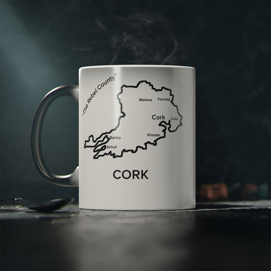 Cork Magic Mug: Color - Changing Coffee Cup with Artistic Map Design