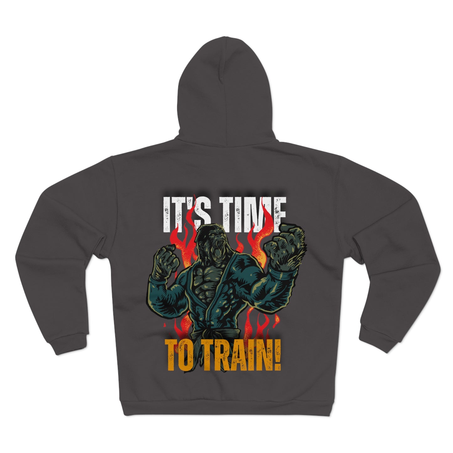 Unisex Zip Sweatshirt - "It’s Time to Train!" Motivational Gym Hoodie