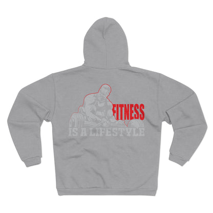 Fitness Lifestyle Unisex Hooded Zip Sweatshirt