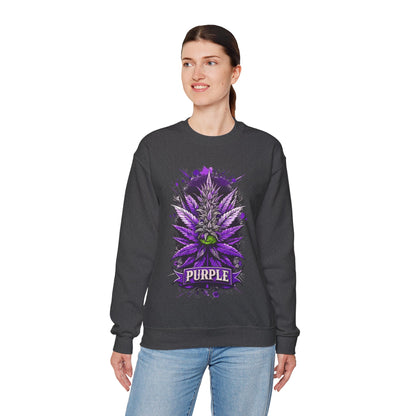 Purple Cannabis Bud Sweatshirt — Bold Psychedelic Marijuana Graphic