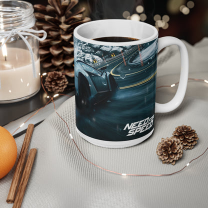 Racing-Inspired Ceramic Coffee Cups - 11oz & 15oz, Perfect for Car Enthusiasts