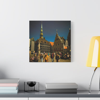 Riga Oldtown Matte Canvas, Stretched, 1.25"