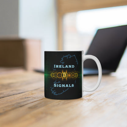 Ireland Crypto Signals Ceramic Mug — Bitcoin & Altcoin Trading Gift