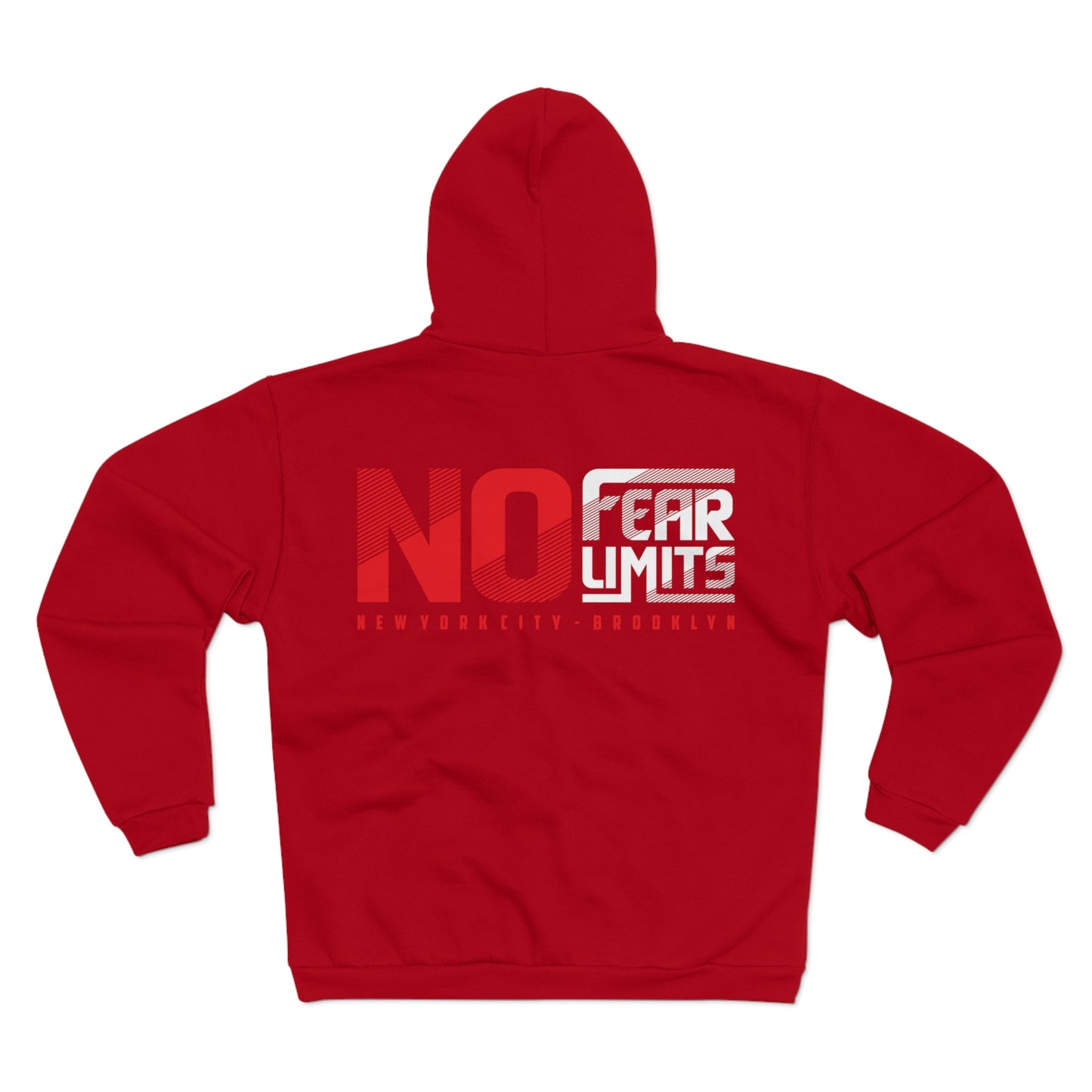 Unisex Hooded Zip Sweatshirt - 'No Fear Limits' Inspirational Jacket