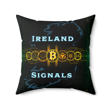 Ireland Signals Bitcoin Pillow — Crypto Map Decorative Throw Pillow