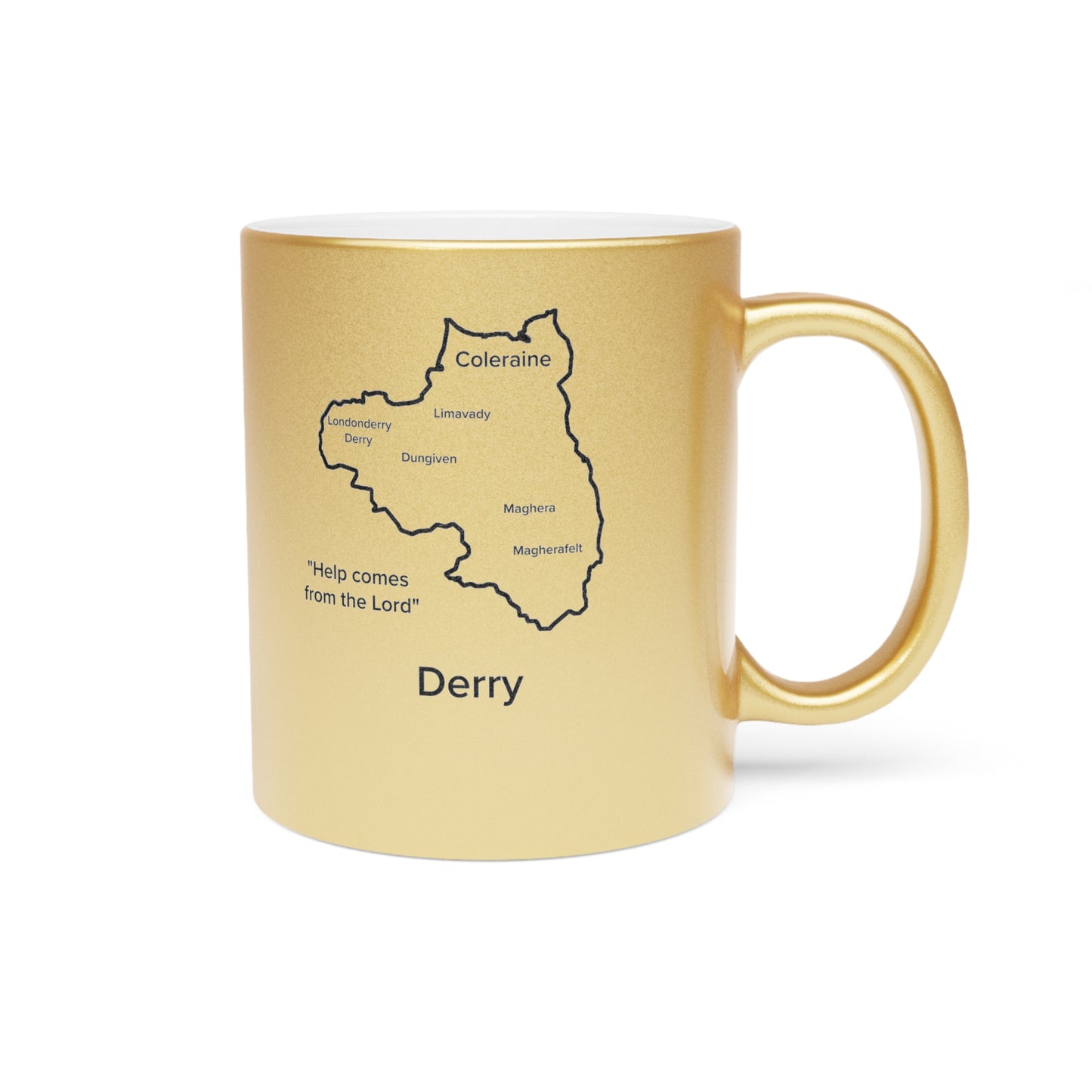 Derry County Metallic Colour Mug - Silver/Gold - Perfect Gift for Coffee Lovers