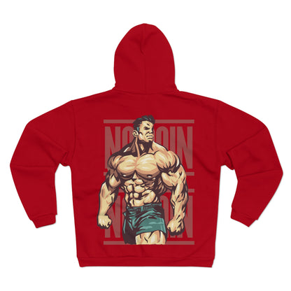Muscle Power Unisex Hooded Zip Sweatshirt - Bold Graphic Design