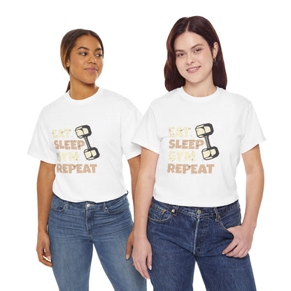 Eat Sleep Gym Repeat Unisex Heavy Cotton Tee