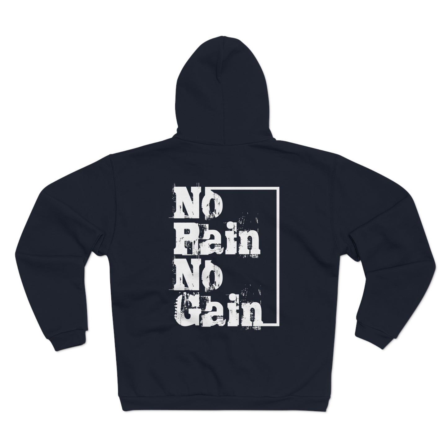 Unisex Hooded Zip Sweatshirt - "No Pain No Gain" Motivational Fitness Jacket